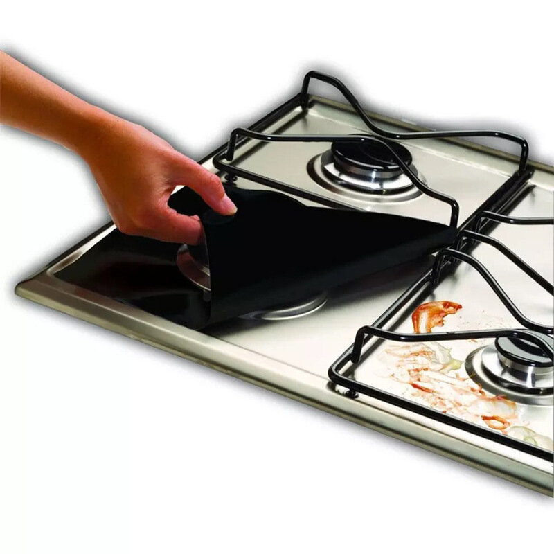 1/4 pièces protecteur de cuisinière protecteur de cuisinière à gaz protecteur de cuisinière à gaz protecteur de brûleur de cuisinière à gaz accessoires de cuisine tapis couvercle de cuisinière