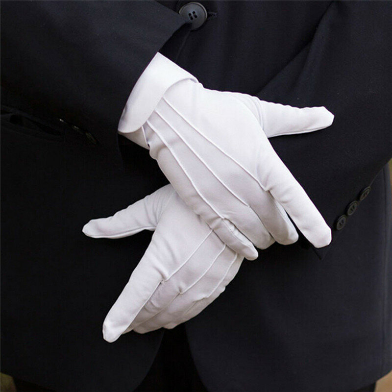 Модный дизайн, 1 пара белых классических перчаток, белые парадные женские мужские однотонные перчатки с надписью «Honor Guard парад» Санты, Лидер продаж