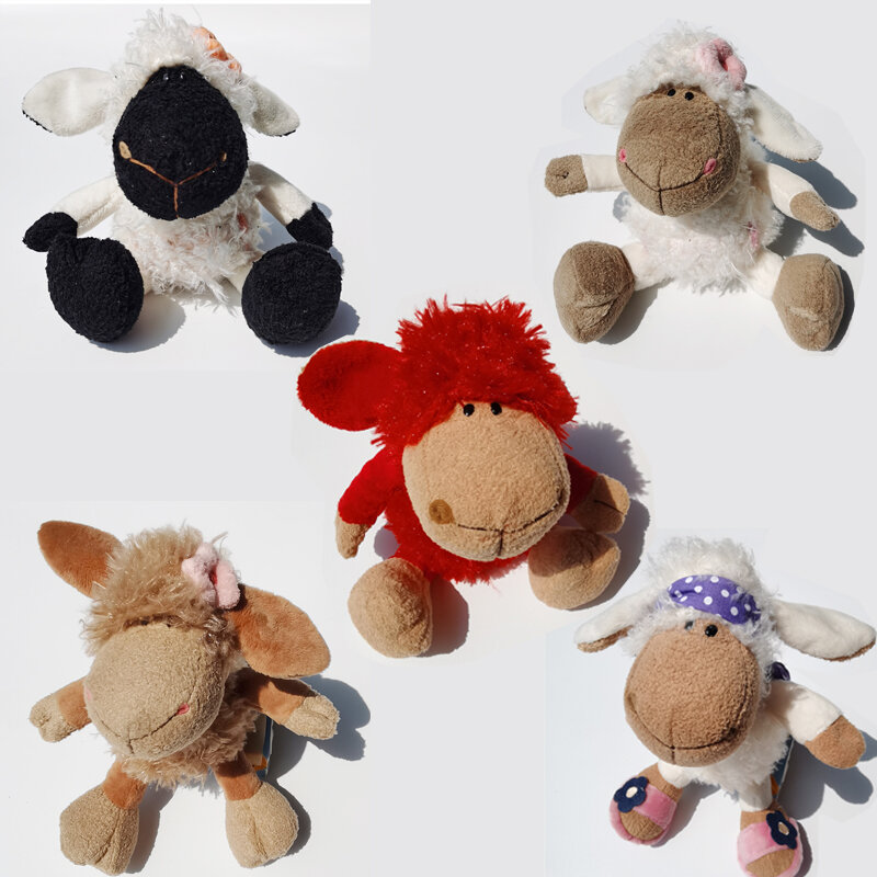 Peluches de oveja de diseño bonito para niños, muñecos de peluche de animales de peluche de 25cm, color rosa, kawaii, Jolly Mah, ropa de lobo