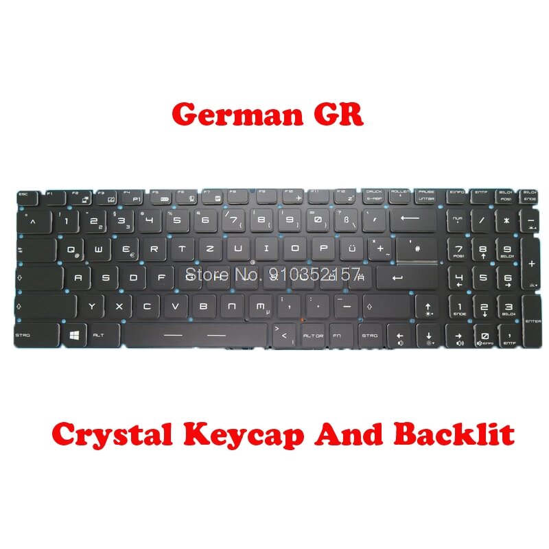 IT GR TR LA Crystal Backlit Keyboard For MSI GS60 6QE 6QD PX60 2QD 6QD 6QE WS60 6QH 6QJ 7RJ WS72 6QH WT72 2OK 2OL 2OM GP62 6QF