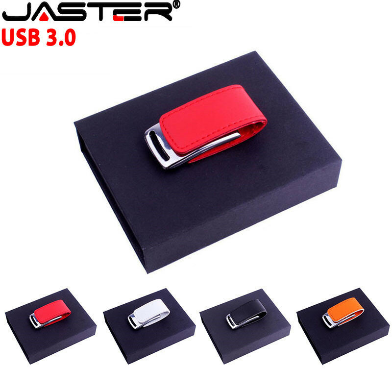 Multicolor Farbe Druck Usb 3,0 Freies Anpassung LOGO Metall Leder + Geschenk Box Usb-Sticks USB Stick 4-8-16-32-64-128GB