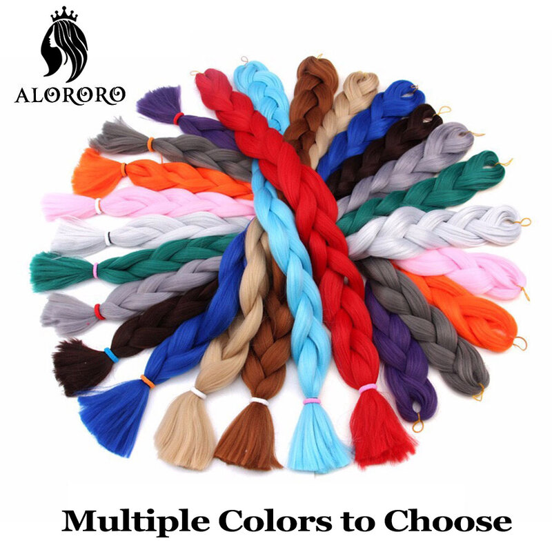 Alororo-女性用の合成ジャンボブレード,ヘアエクステンション,82インチ,偽のアフリカの髪,高温耐性繊維