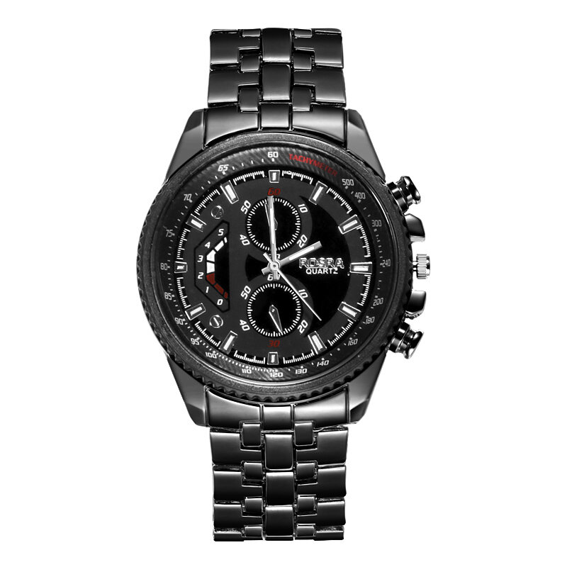 ROSRA zegarki ze stali nierdzewnej czarne męskie sportowe zegarki Casual wojskowe zegarek wojskowy Relogio Masculino horloge mannen wojsko