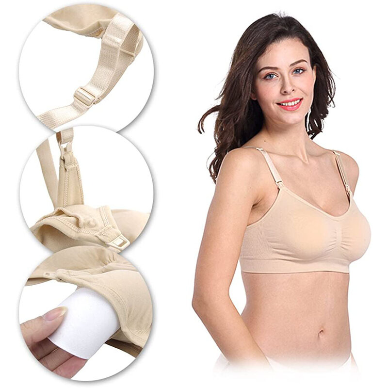 Biustonosze ciążowe Wirefree stanik do karmienia ubrania ciążowe zapobiegają zwiotczeniu piersią oddychający biustonosz damski lactancia