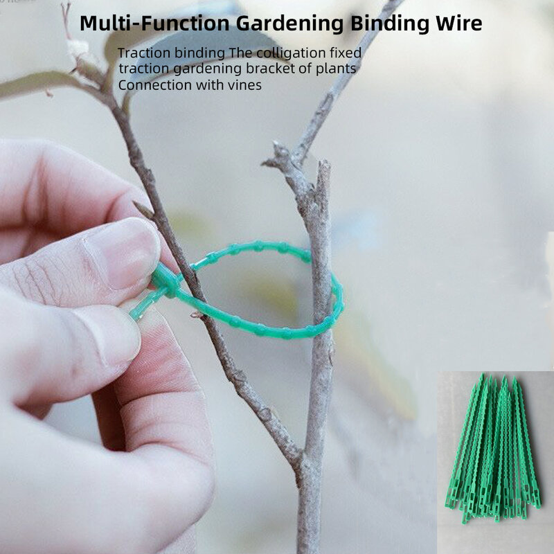 11/13/17/23cm plástico ajustável planta cabo laços reusável arbusto prendedor para jardim árvore de escalada suporte videira tomate haste clipe