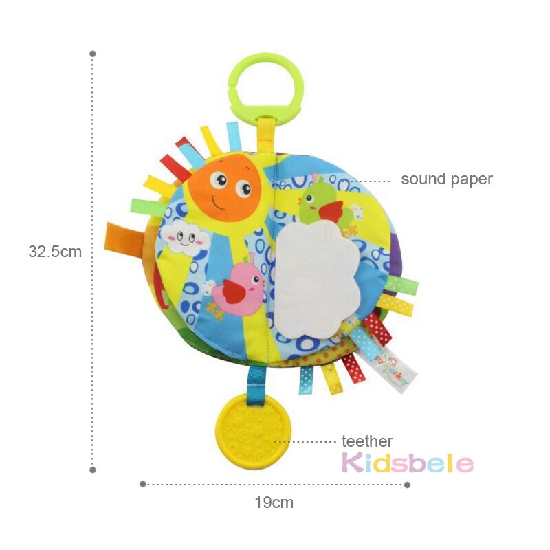 Juguetes Educativos para bebés, libro de tela para colorear crujido, juguetes de aprendizaje temprano para niños pequeños, juguete colgante para bebés de 0, 12 y 24 meses