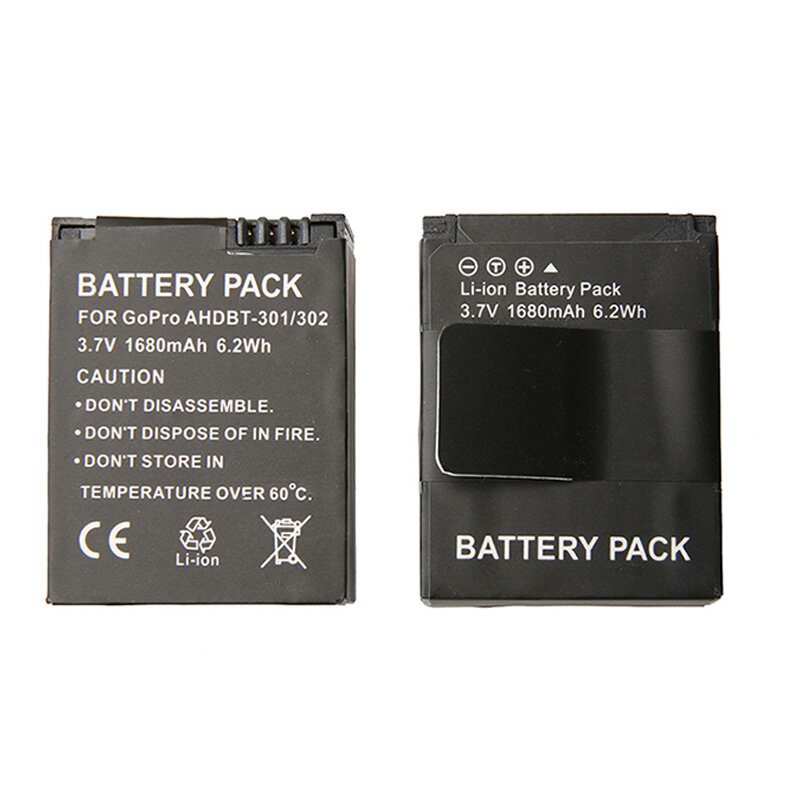 GoPro 3バッテリー,バッテリーAHDBT-301,USB,デュアルLEDスマート充電器,カメラアクセサリー用