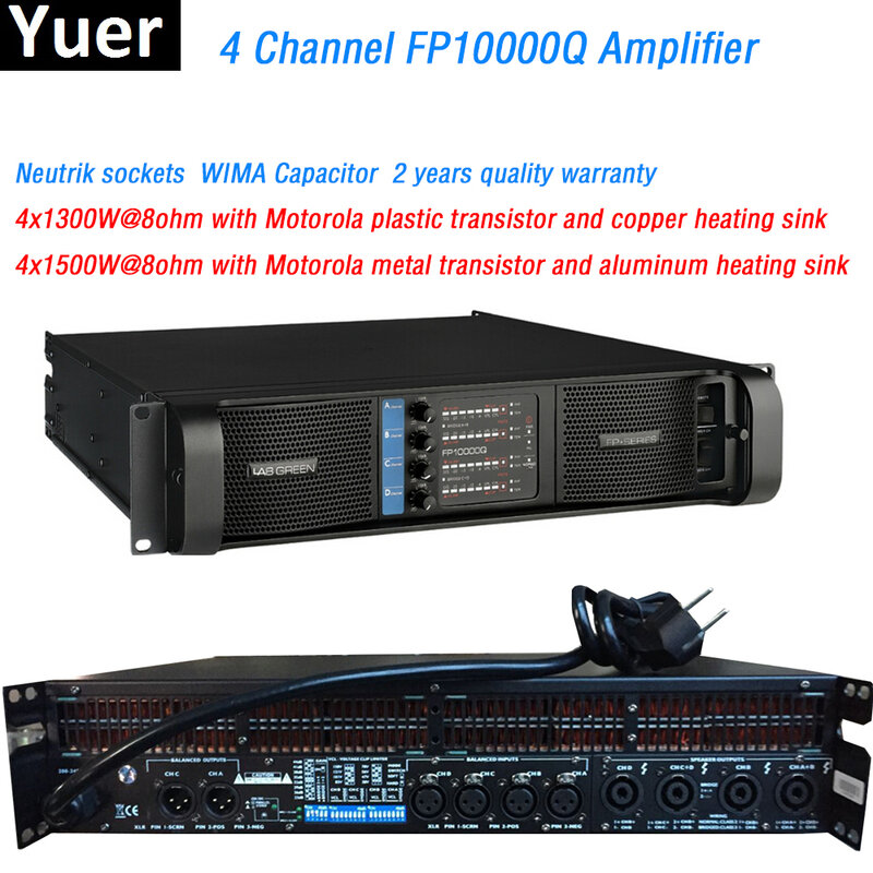 4 kanal FP10000Q linie array verstärker NEUTRIK Anschlüsse WIMA Kondensator linie array professional Sound Power Verstärker Linie