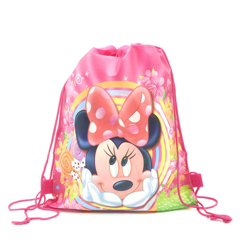 8/16/24/50PCS Minnie Mouse Fashion Portable Shoes Bag Sport Storage Pouch Drawstring Dust Bags Non-woven Beach Travel Backpacks