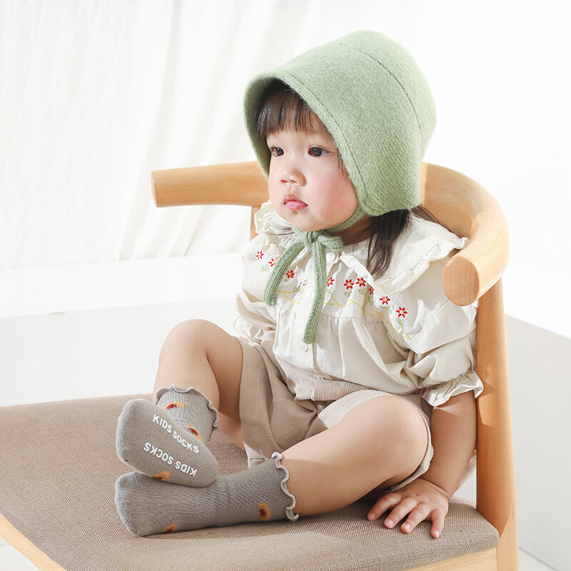 Chaussettes coordonnantes solides en coton pour nouveau-né garçon et fille, lot de 3 paires, automne et printemps