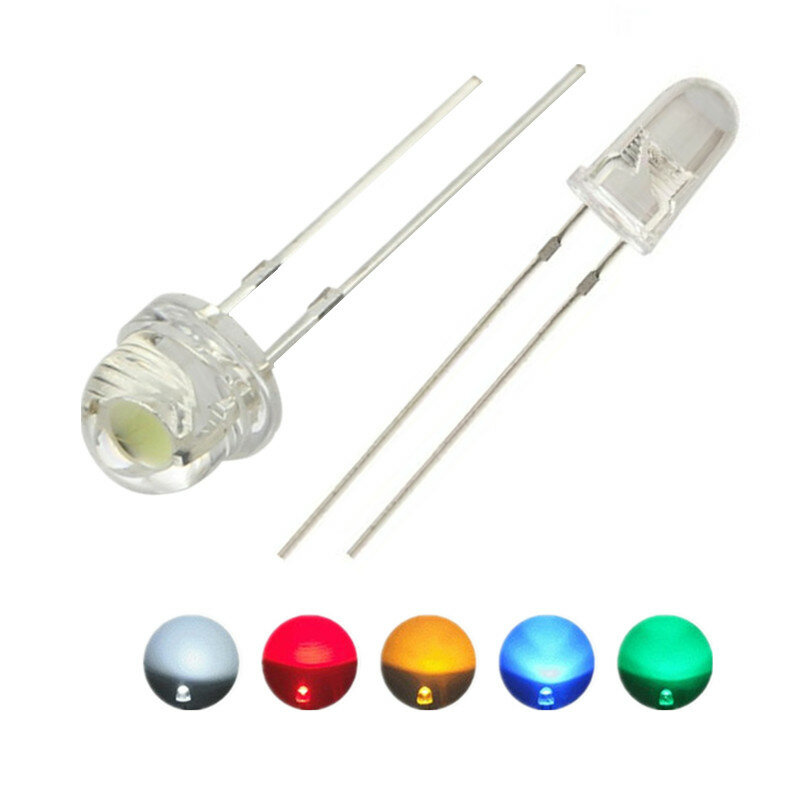 LED 5V 12V 5mm 비드 SMD f5 F3 모자 라운드 램프 딥 LED USB 자동차 조명, 흰색, 빨간색, 녹색, 파란색, 노란색 칩, 10 개