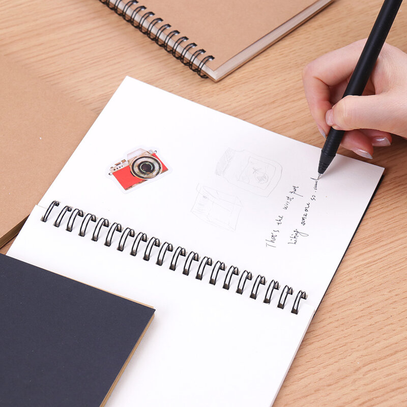 ไดอารี่ Sketchbook สำหรับวาดภาพวาด Graffiti Soft สีดำกระดาษ Sketchbook Notepad โน้ตบุ๊คอุปกรณ์สำนักงาน1PC