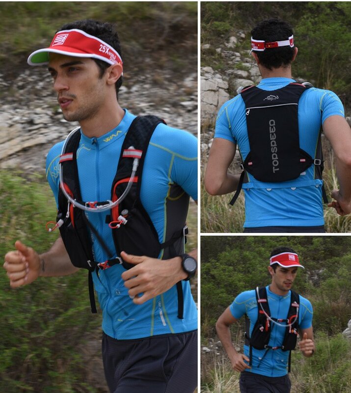 INOXTO trail running-ultralekki plecak 5L, kamizelka do biegania, maraton, rowerowa torba na wodę 1,5l 2L