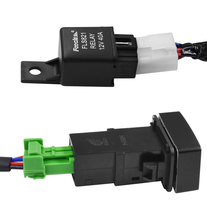 YUNPICAR 안개등 램프 배선 하네스 소켓 와이어 커넥터, 40A 릴레이 및 ON/OFF 스위치 키트, LED 작업 램프에 적합, H11 881 H9
