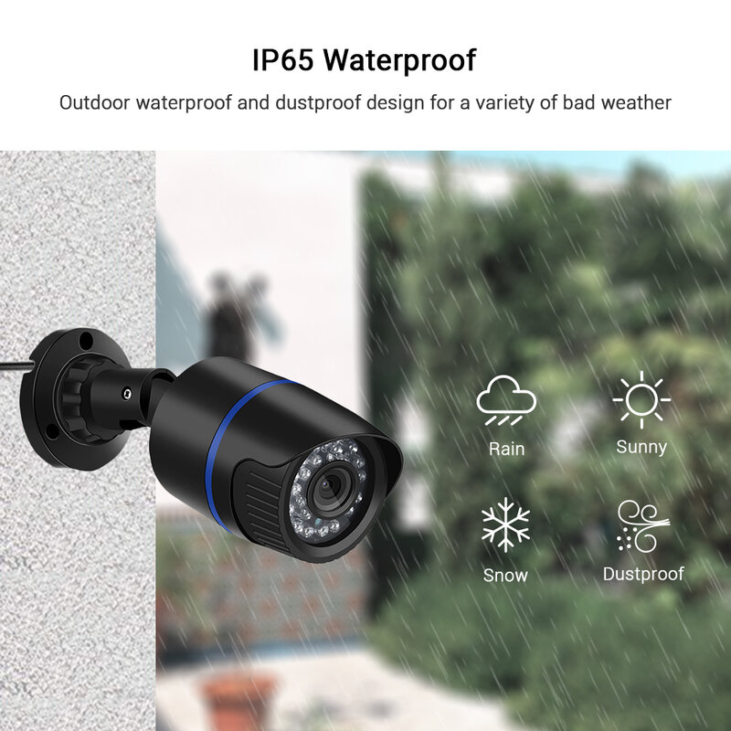 HAMROL 5MP ONVIF IP Camera Audio Record Waterproof Outdoor Video Surveillance Camera AI Detection Remote Access XMEye H.265