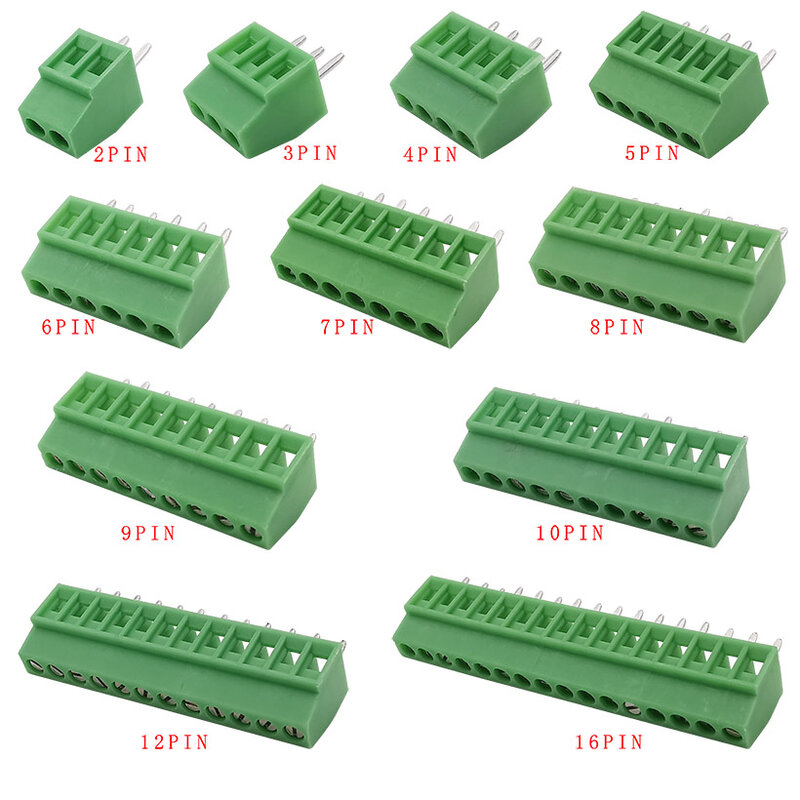 와이어 KF128-2.54 미니 나사 터미널 블록 커넥터, KF128, 2.54mm PCB, 2P, 3P, 4P, 5P, 6P, 7P, 8P, 9P, 10P, 12P, 16P 터미널, 5 개, 10 개