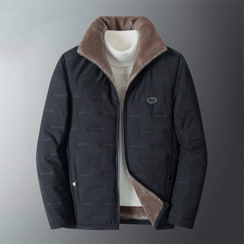 2021 Winter New Men Thick Fleece Parkas Jacket High Quality Wool Liner Waterproof Coat Fashion Casual Winter Fleece Parkas Male