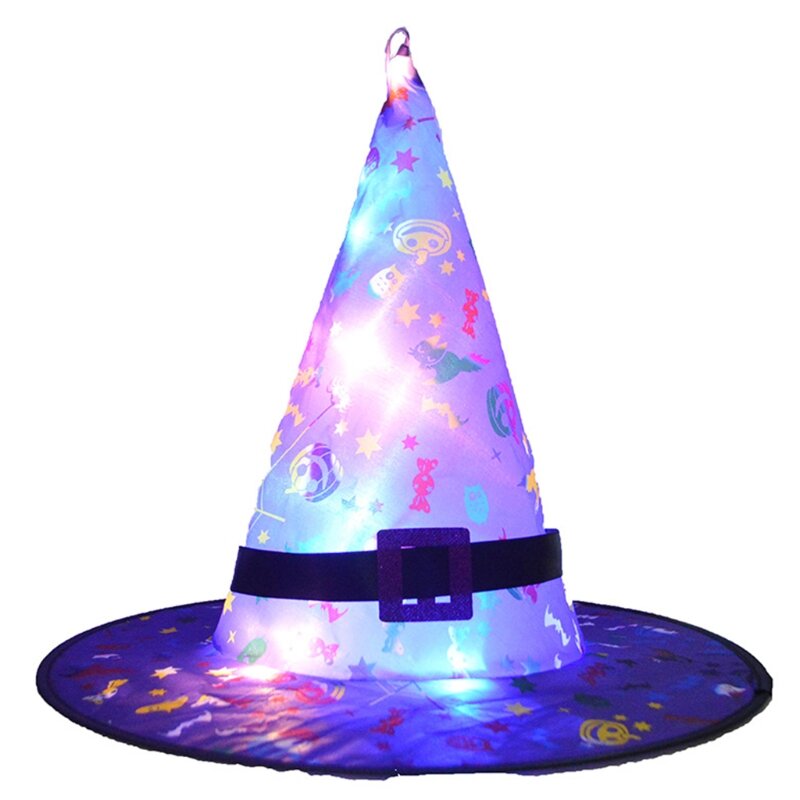5 ألوان الاطفال الطفل متوهجة قبعة الساحرات هالوين ازياء اكسسوارات وامض LED قبعات الأطفال حفلة Favors تأثيري الدعائم