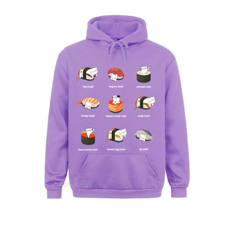 Милые суши кошки забавные Японские Аниме хип-хоп Молодежные свитера Повседневный пуловер с капюшоном Забавный пуловер с капюшоном Прямая поставка