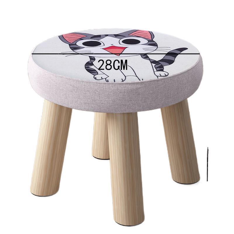 1PC Creative Pine kids stool round taboret mini portable outdoor chair for kids bearing strong cartoon home bedroom wood bench