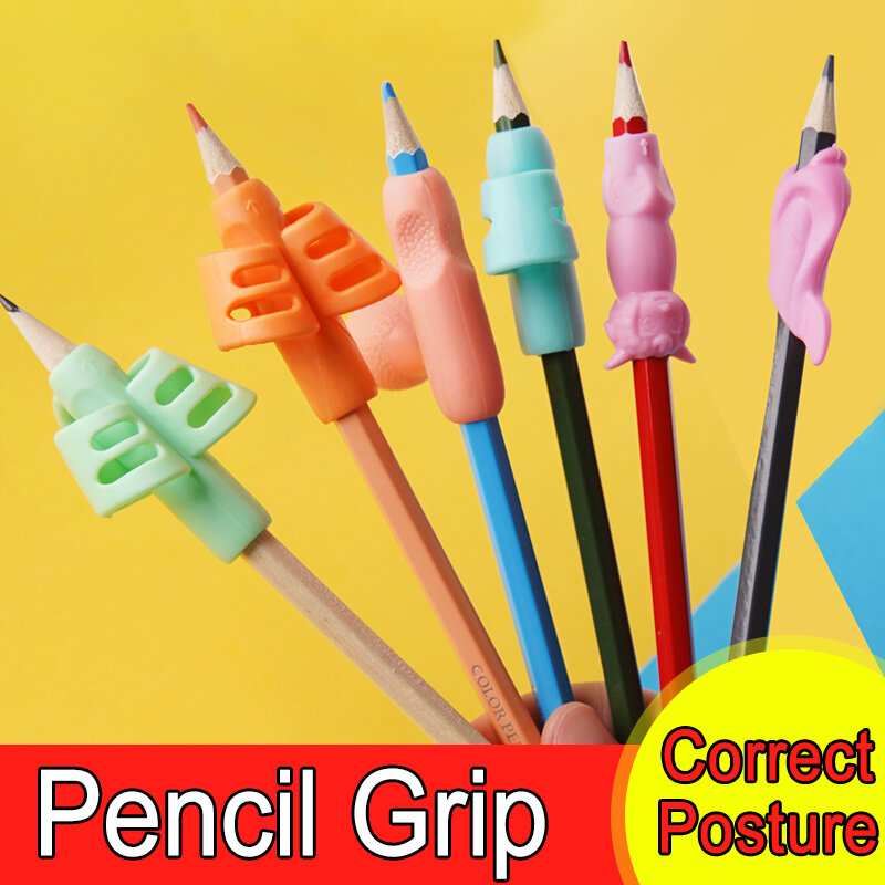 6 stücke Finger Bleistift Griffe Kinder Schreiben Haltung Hilfe Halter Stift Korrektur Gerät Set Für Learner