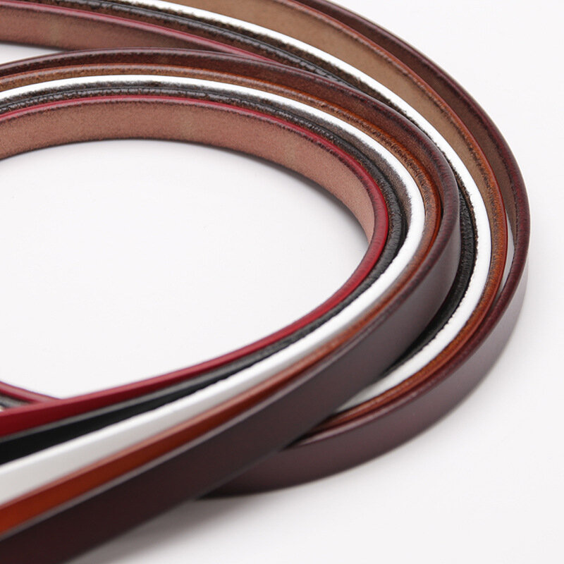 Cinturones de cuero genuino para mujer, cinturones finos de color sólido, color rojo, negro y blanco, para vestido