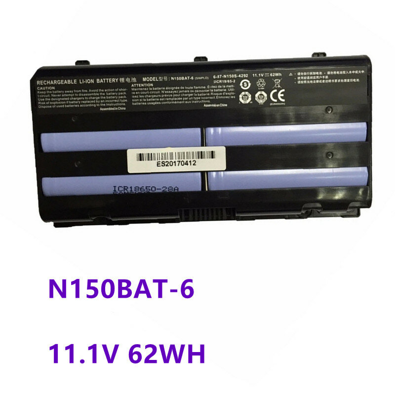 Nova Bateria Do Portátil para Clevo N150BAT-6 N150BAT-6 N170SD N150SD N151SD N155S 6-87-N150S-4292 11.1V 62WH