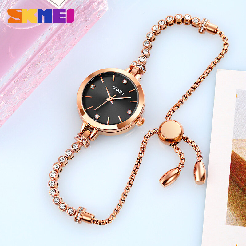 SKMEI – montre-bracelet étanche en cuivre pour femmes, accessoire de luxe, à Quartz, décontracté, de grande marque, tendance 2021