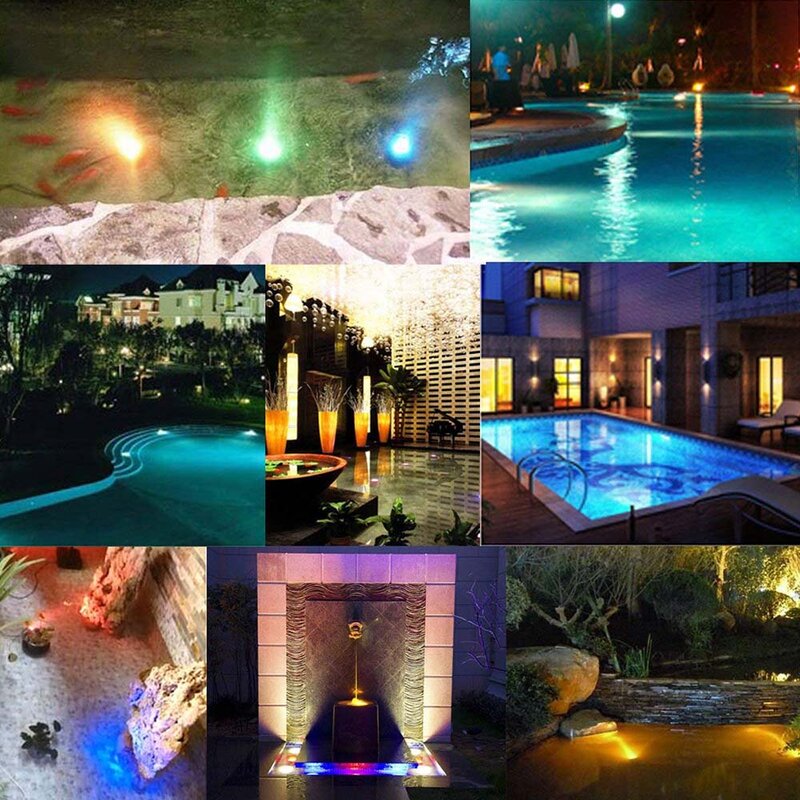 Luz Led RGB sumergible para piscina, luz nocturna subacuática para exteriores, jarrón, tanque de peces, estanque, discoteca, fiesta de boda, 10 LED