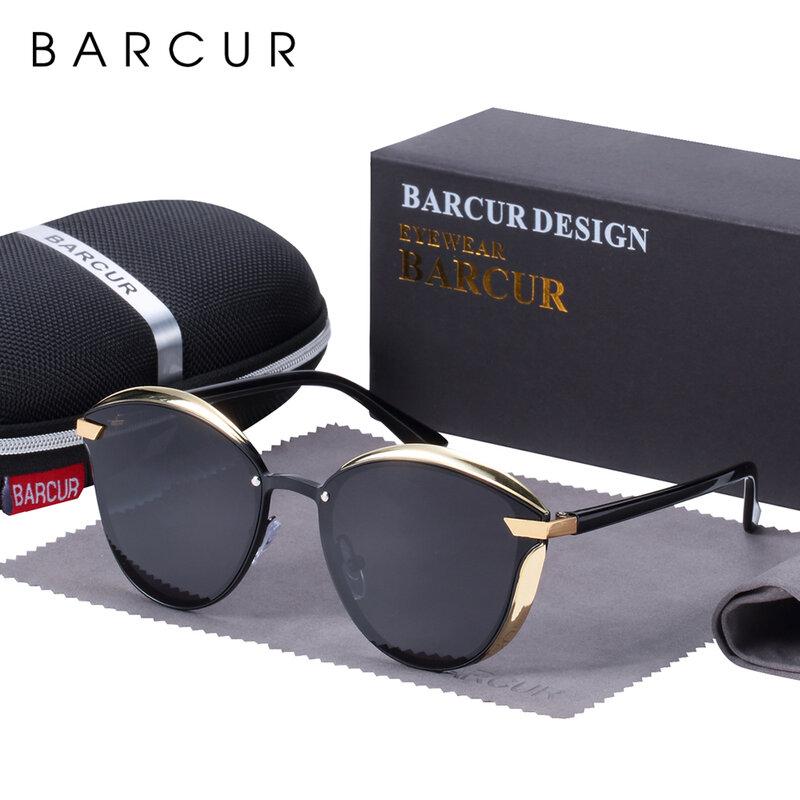BARCUR Модные поляризованные круглые женские солнцезащитные очки Солнцезащитные очки женские