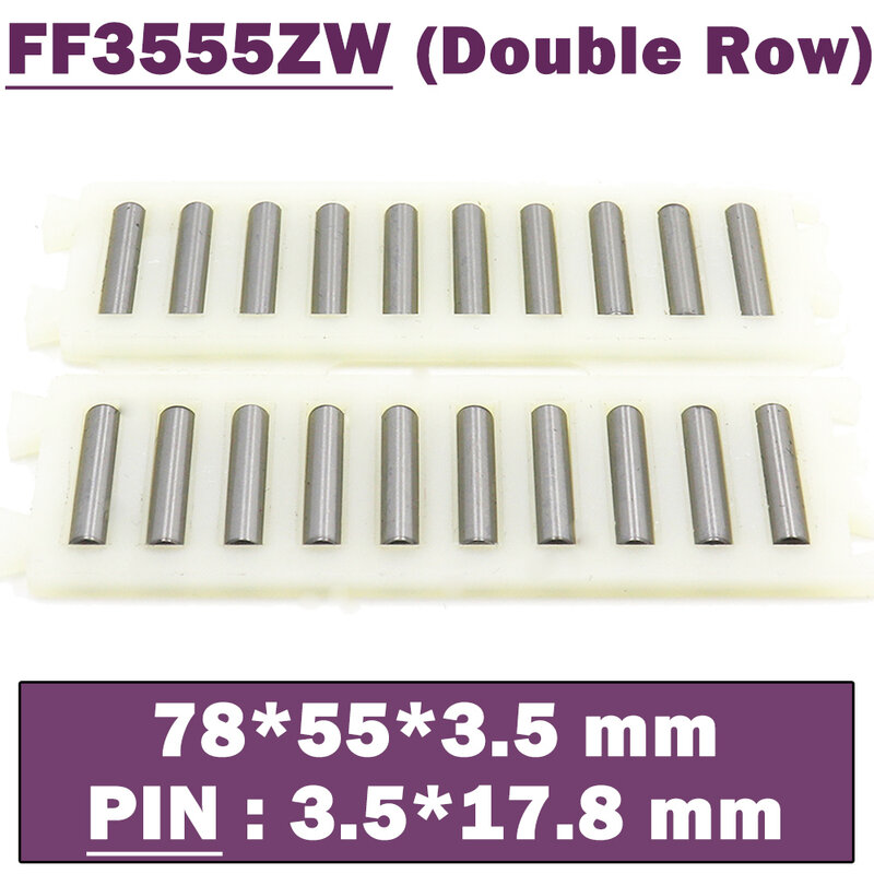 FF3555ZW dwurzędowe 3.5*78*55mm łożysko liniowe nylonowe łożyska walcowe igiełkowe (5 sztuk) FT3555ZW do maszyny drukarskiej Pin 3.5*17.8mm