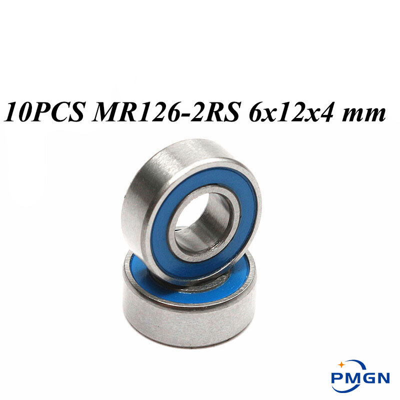 10 PCS ABEC-5 MR126-2RS MR126 2RS MR126 RS MR126RS 6x12x4mm niebieskie gumowe uszczelnione miniaturowe wysokiej jakości łożyska kulkowego