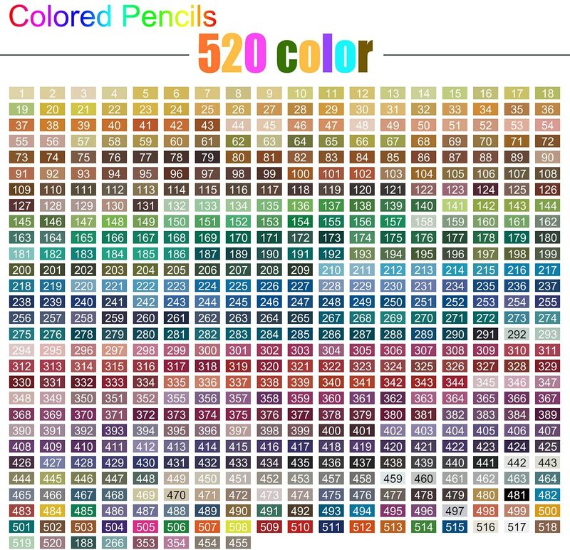 Brutfuner-Juego de lápices de colores al óleo para dibujar, suministros de arte escolar, 260/520 colores