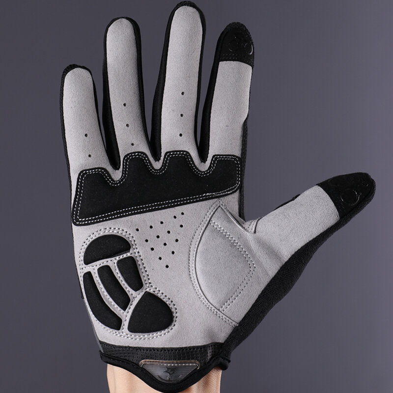 ROCKBROS-guantes de ciclismo con almohadilla de esponja, manoplas de dedo largo para motocicleta, bicicleta de montaña, pantalla táctil, MTB