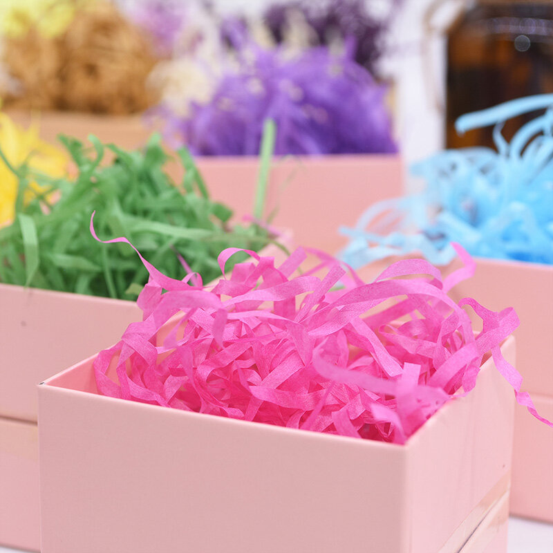 50/100g colorido rafia papel triturado relleno de caja de regalo boda cumpleaños fiesta decoración arruga papel cortado triturado embalaje regalo