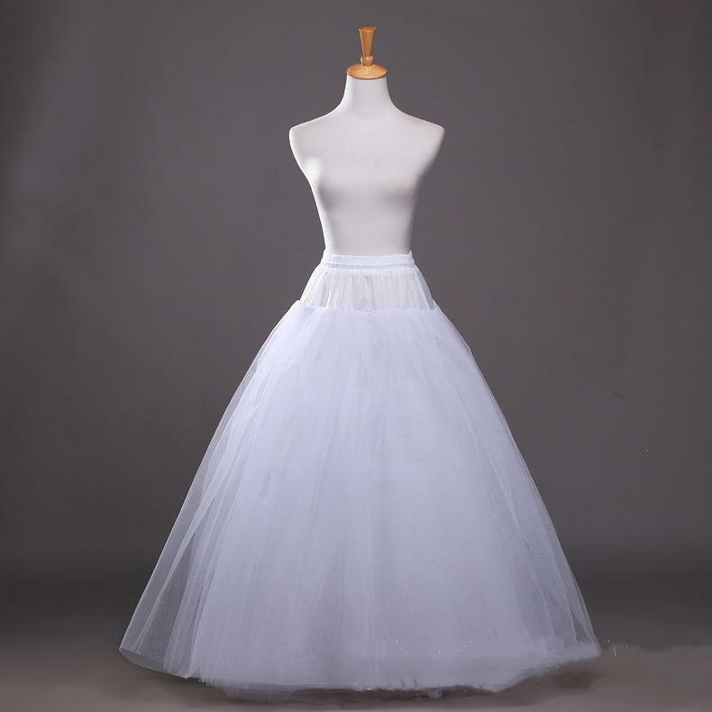 Weiß Tüll Petticoat für EINE Linie Stil Hochzeit Kleid 4-Schichten Keine Hoops Braut Hochzeit Zubehör Lange Petticoats Unterrock