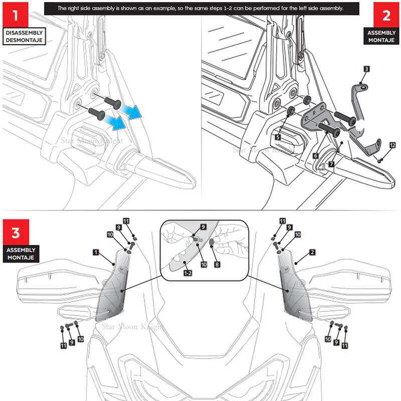 Déflecteur de Vent Latéral de Pare-Brise de Moto, pour Honda CRF 1100 L CRF1100L Africa Twin Adventure Sports 2020