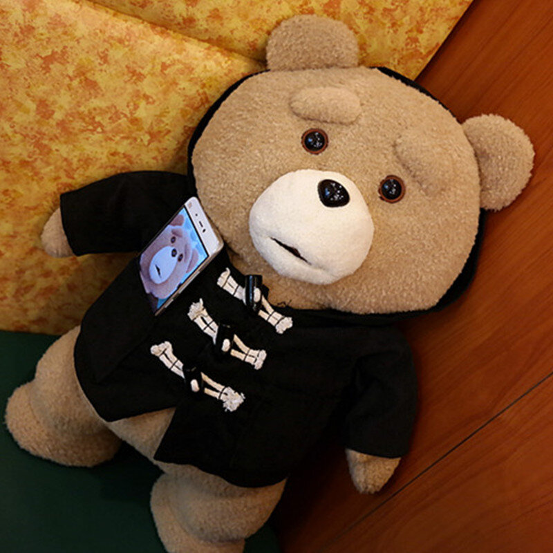 8 Gaya Film Boneka Beruang Ted 2 Mainan Mewah Di Celemek Lembut Boneka Hewan Mewah 45Cm Hadiah Ulang Tahun untuk Teman Baik