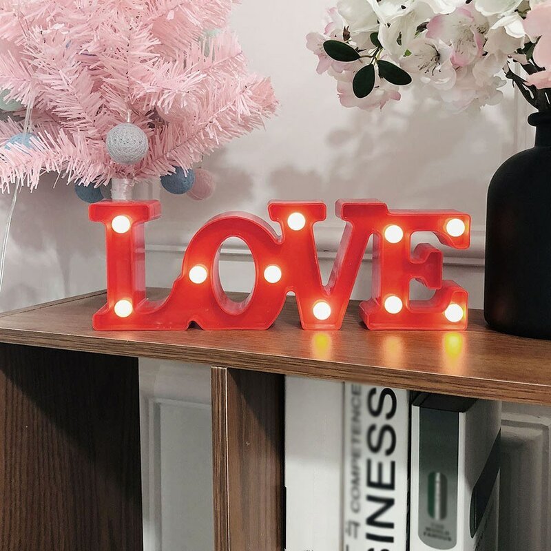 Led Night Light LOVE Shaped Decoration Lamp for Birthday Party Valentine's Day Drop shipping