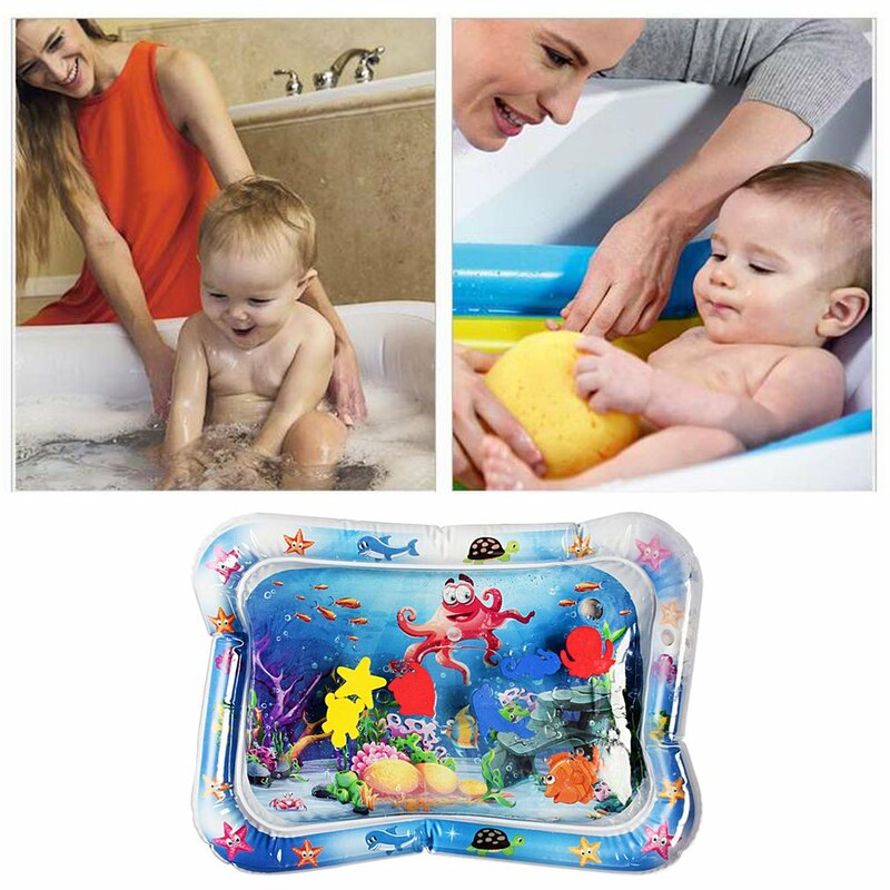 Almohadilla de agua inflable para bebé, estera de Vida Marina, juguetes de verano, 60x50cm