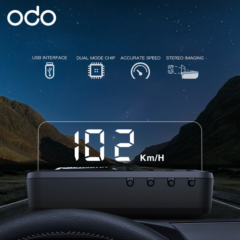Pantalla HUD de espejo HUD de GPS para coche para automóvil con proyector de velocidad de coche USB, velocímetro KMH MPH, advertencia de exceso de velocidad