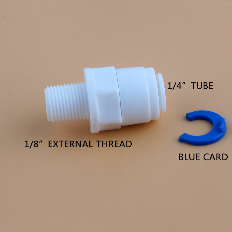 Rosca externa de 1/8 "para tubo de 1/4", conexão direta 1/4, purificador, conexão rápida, ro, filtro de água, conector, encaixe de tubo