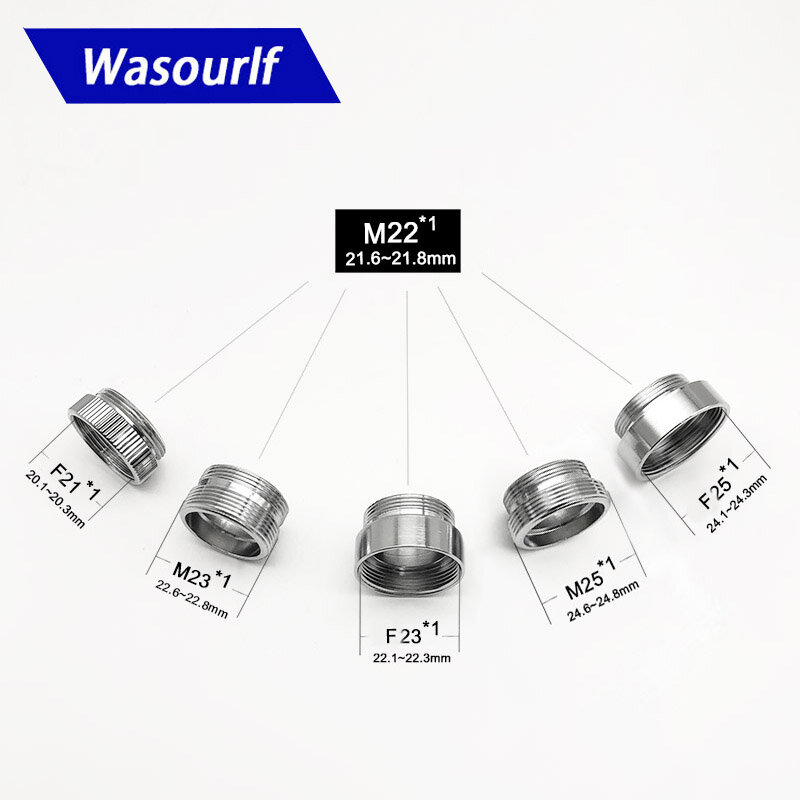 WASOURLF 1PC M22 M21 M23 Male Thread Transfer Connector Shower Bathroom Kitchen Brass Chrome Faucet Accessories Connected Hose