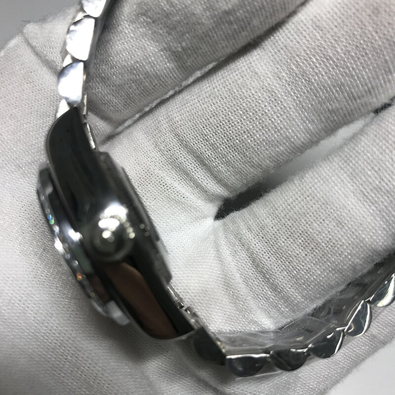 Высокое качество бриллианты 28 мм женские размеры автоматические модные роскошные женские часы с ремешком из нержавеющей стали