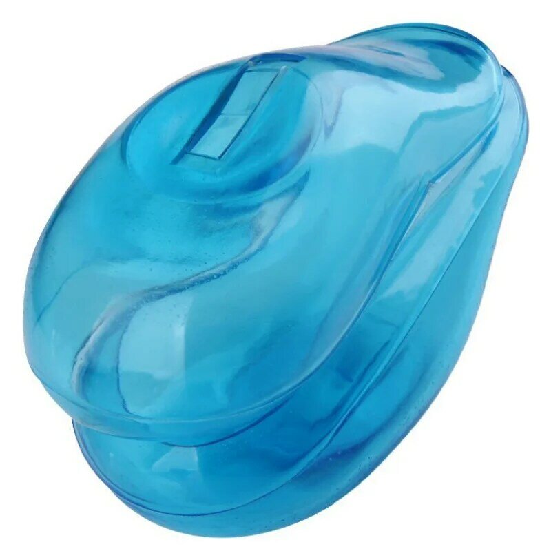 Przezroczysty silikon osłona uszu farba do włosów tarcza Protect Salon 2 sztuk niebieski kolor
