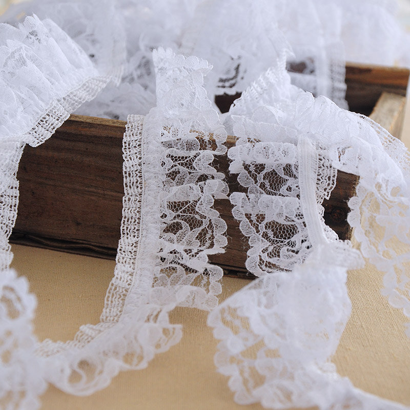 Tissu de Guipure en dentelle élastique de 1M, largeur 4cm, ruban de haute qualité, pour couture, garniture en dentelle, LE46