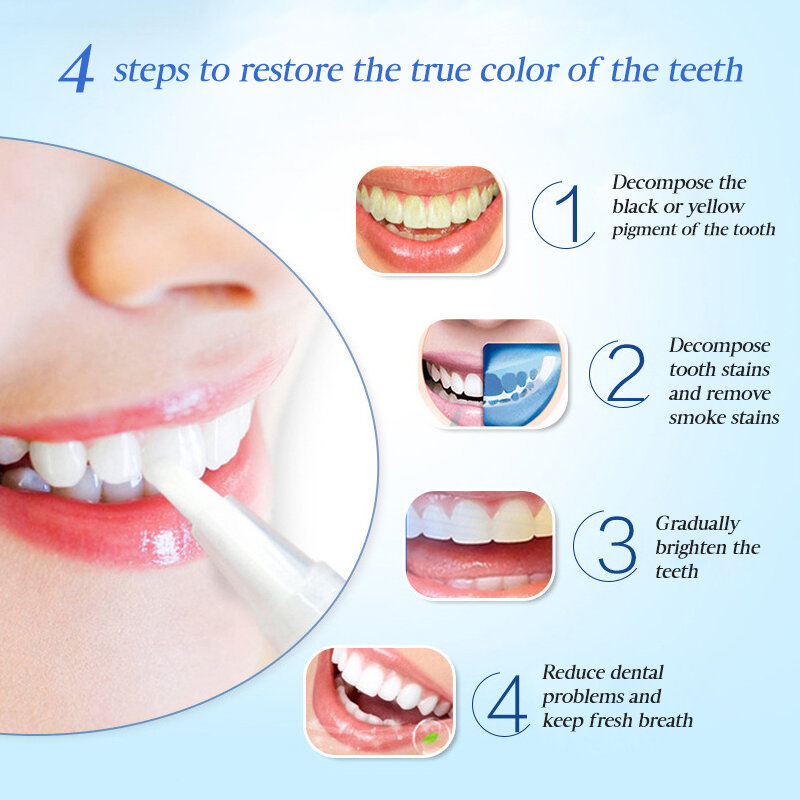 EFERO-suero de limpieza blanqueador de dientes, pluma blanqueadora de dientes blanca, elimina las manchas de placa, higiene bucal