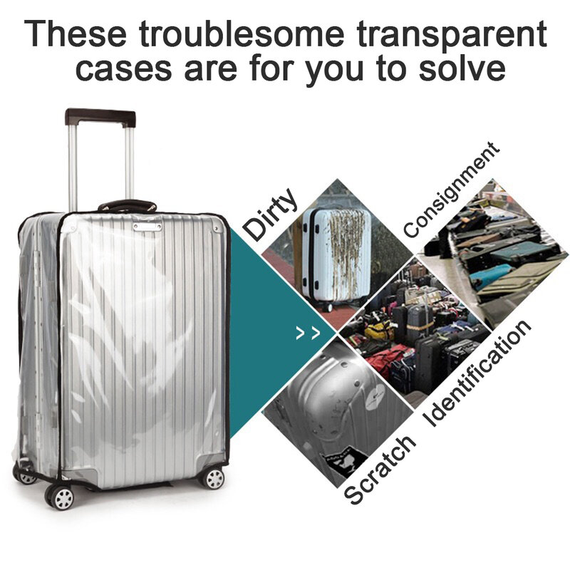 À prova dwaterproof água pvc capa de bagagem saco protetor capa de mala protetores para 20 22 24 26 28 Polegada capa de bagagem para mala de viagem