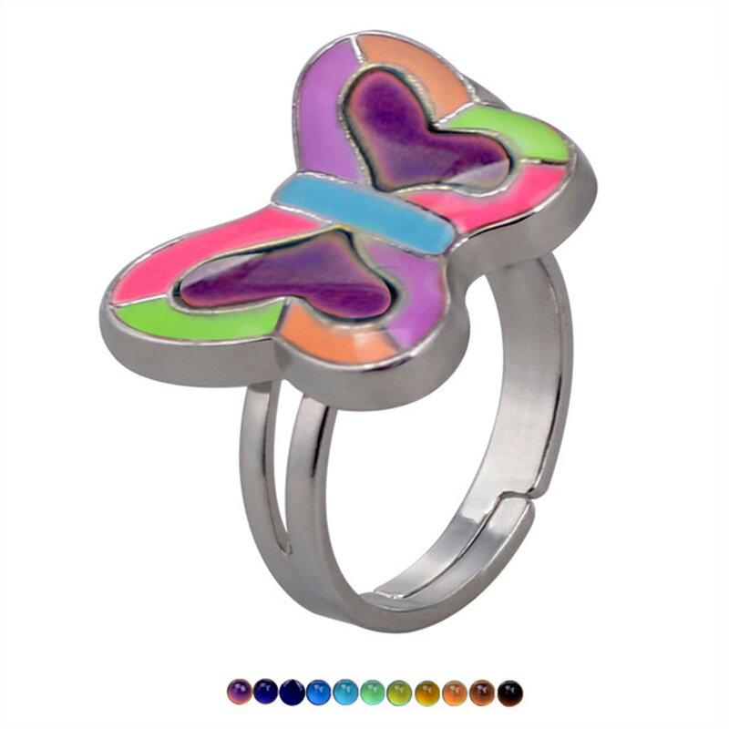 Clássico lovers mood humor anel mudança de cor humor anel emoção ajustável sentimento mutável temperatura anel jóias para presente