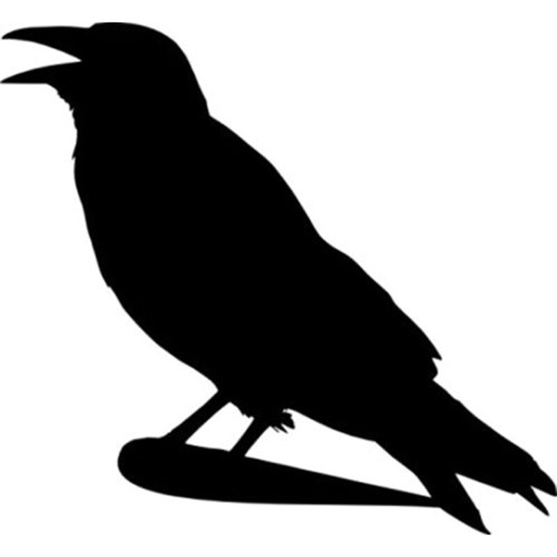 Ctcm 15x14cm corvo pássaro forma do carro em ramos preto prata s6-2513 impermeável vinil adesivo pvc